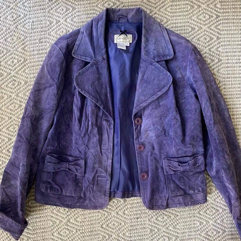 VINTAGE 90s Live a Little 100% Leather Jacket